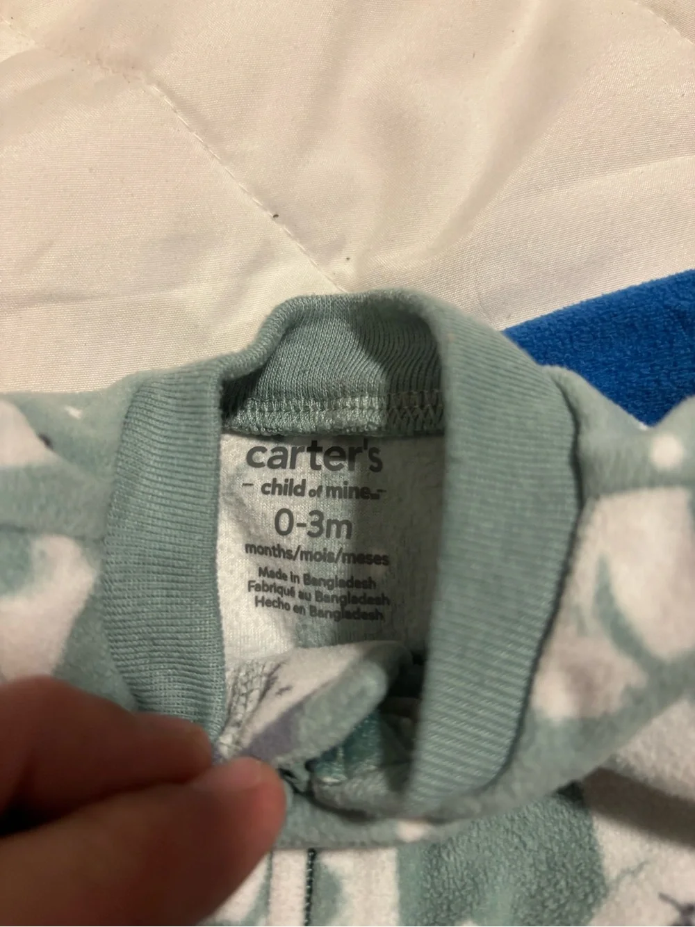 Carter's Set of 2 Polar Bear & Woodland Footed Sleepers - Green & Blue 0-3 month